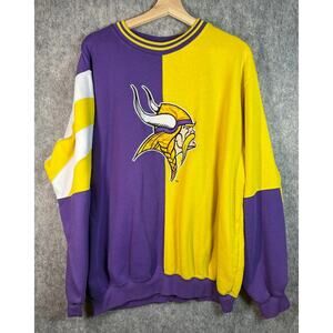 Vtg Starter Minnesota Vikings Sweatshirt Purple Gold XL Classic Team Collection